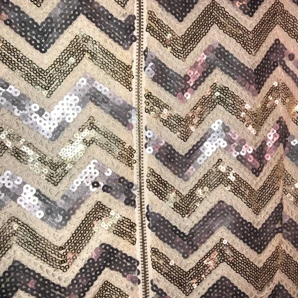 Charming Charlie Size Small Sort Party Dress.Covered in Gold and Silver Sequins - Picture 5 of 9